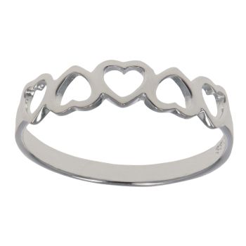 Sterling Silver Heart Band Ring By Icesia