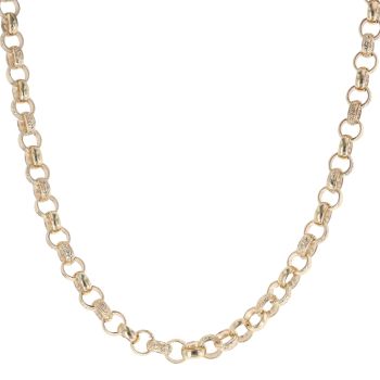 9ct Yellow Gold Patterned Belcher Chain 24"