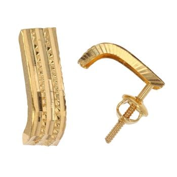 22ct Yellow Gold Patterned Fancy Earrings