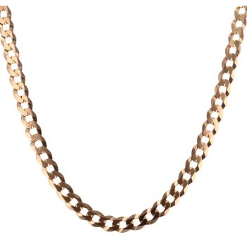 9ct Yellow Gold Flat Plain Curb Chain 18"