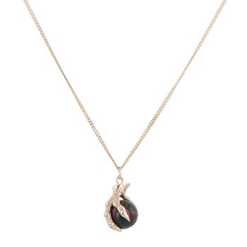 9ct Yellow Gold Tiger Eye Eagle Claw Pendant and Chain 20"