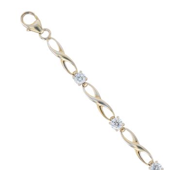 9ct Yellow Gold Cubic Zirconia Infinity Bracelet 7"