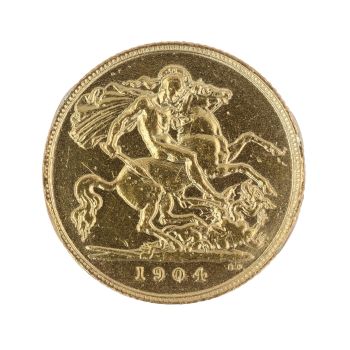 1904 Edward VII Large Head UK Half Sovereign Coin