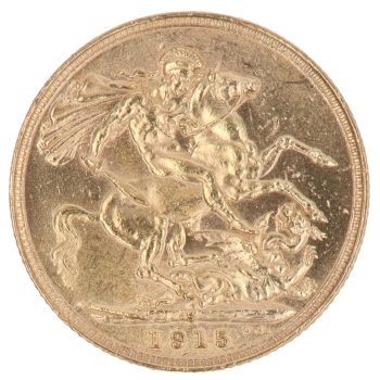 1915 George V Large Head Australia Full Sovereign Coin