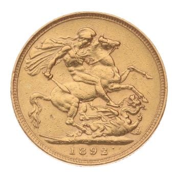 1892 Victoria Full Sovereign Coin