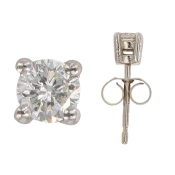 9ct White Gold 0.25ct Diamond Solitaire Earrings