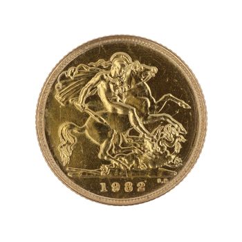 1982 Elizabeth II Decimal Portrait UK Half Sovereign Coin