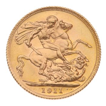 1911 George Large Head UK Full Sovereign Coin