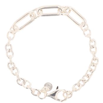 Sterling Silver Rolo Paper link Bracelet 7.5" By Icesia
