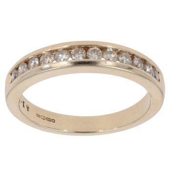 9ct Yellow Gold 0.40ct Brilliant Cut Diamond Half Eternity Ring