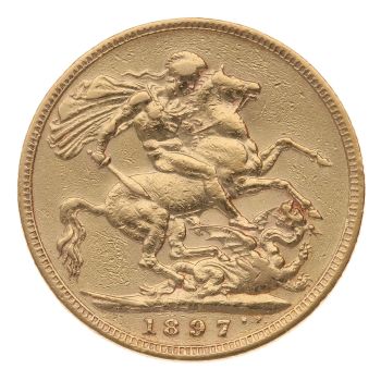 1897 Victoria Old Head Australia Full Sovereign Coin
