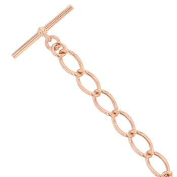 9ct Rose Gold Albert T-Bar Bracelet 7.5"