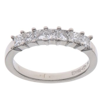 Platinum 0.50ct Princess Cut Diamond Seven Stone Eternity Ring