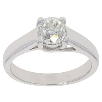 18ct White Gold 0.90ct Transitional Cut Diamond Solitaire Ring