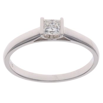 18ct White Gold 0.33ct Princess Cut Diamond Solitaire Ring