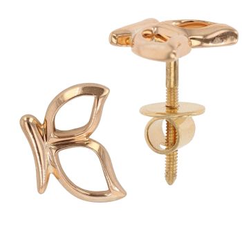 22ct Rose Gold Butterfly Stud Earrings