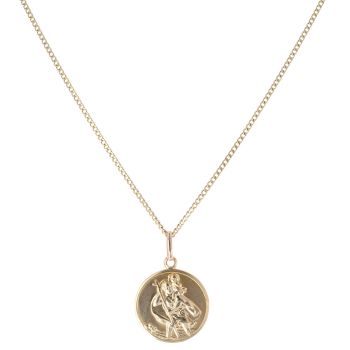 9ct Yellow Gold St George Pendant and Chain 20"