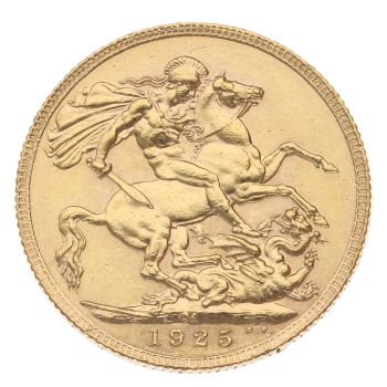 1925 George V Large Head South Africa Full Sovereign Coin