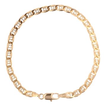 9ct Yellow Gold Curb Fancy Bracelet 7.5"