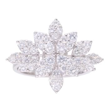 18ct White Gold 1.40ct Diamond Cluster Ring