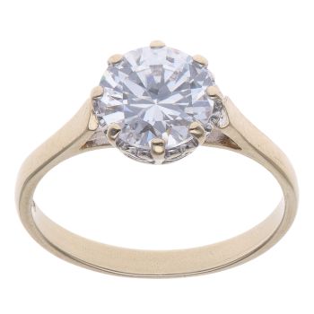 9ct Yellow Gold Cubic Zirconia Single Stone Ring