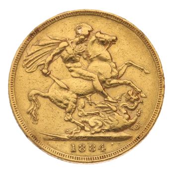 1884 Victoria Young Head Australia Full Sovereign Coin