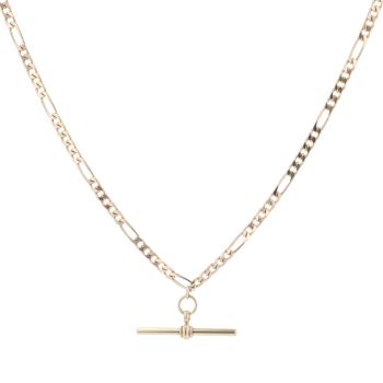 9ct Yellow Gold Figaro T-Bar Chain 20"