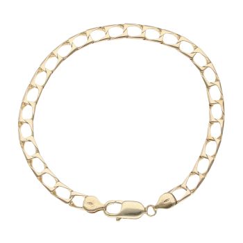 9ct Yellow Gold Rectangle Curb Bracelet 8.5"