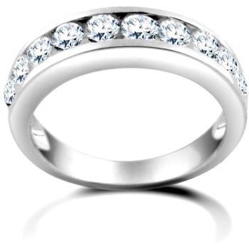18 Carat White Gold 1.25ct Channel Set Diamond Half Eternity Ring
