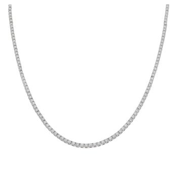 18ct White Gold 6.28ct Brilliant Cut Diamond Tennis Chain 18"