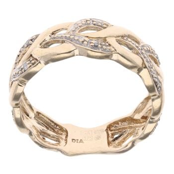 9ct Yellow Gold 0.05ct Diamond Crossover Ring