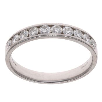 18ct White Gold 0.50ct Brilliant Cut Diamond Half Eternity Ring