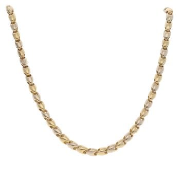 18ct Yellow And White Gold Fancy Chain 18"