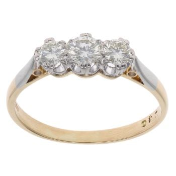 18ct Yellow Gold 0.50ct Diamond Trilogy Ring