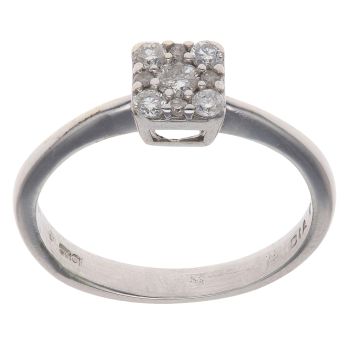 9ct White Gold 0.15ct Brilliant Cut Diamond Cluster Ring