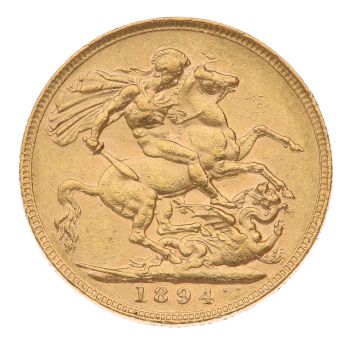 1894 Victoria Old Head UK Full Sovereign Coin