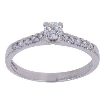 18ct White Gold 0.51ct Brilliant Cut Diamond Solitaire Ring