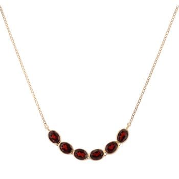 14ct Yellow Gold Garnet Necklace 18"