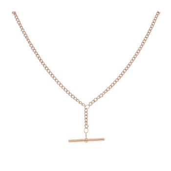 9ct Rose Gold Albert T-Bar Chain 20"