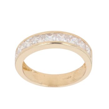 18ct Yellow Gold Cubic Zirconia Half Eternity Ring