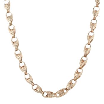 9ct Yellow Gold Patterned Tulip Chain 32"