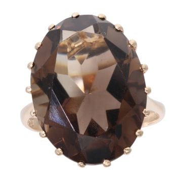 9ct Yellow Gold Smokey Quartz Dress Ring