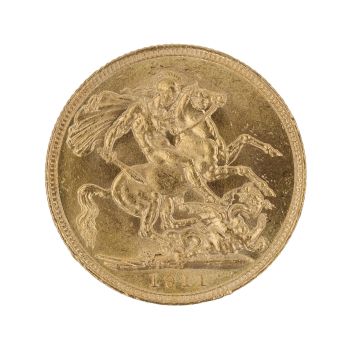 1911 George V Large Head Australia Full Sovereign Coin