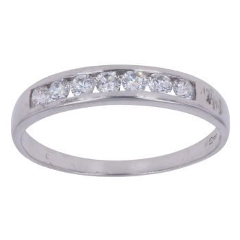 9ct White Gold Cubic Zirconia Half Eternity Ring