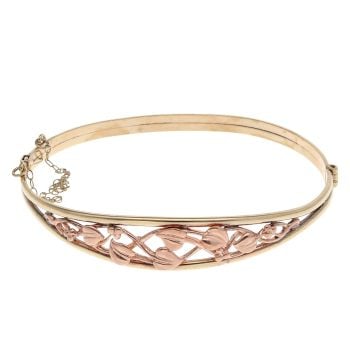 9ct Yellow and Rose Gold Clogau Vine Of Life Hinged Bangle