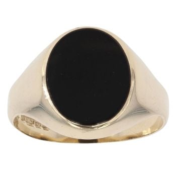 9ct Yellow Gold Onyx Signet Ring