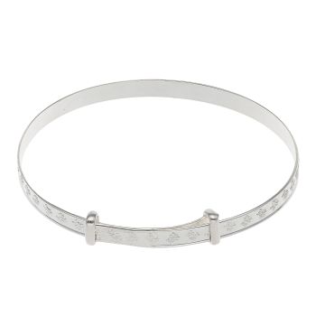 Silver Child's Teddy Bear Expanding Bangle By Icesia