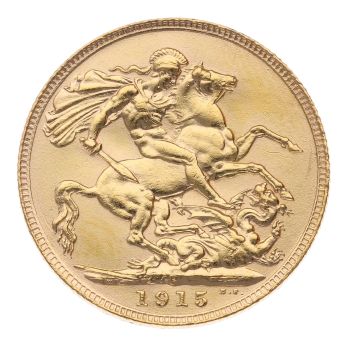 1915 George V Large Head Australia Full Sovereign Coin