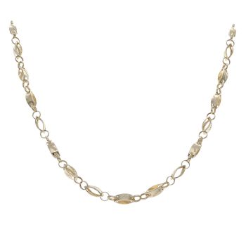14ct Yellow Gold Greek Key Oval Link Fancy Chain 20"