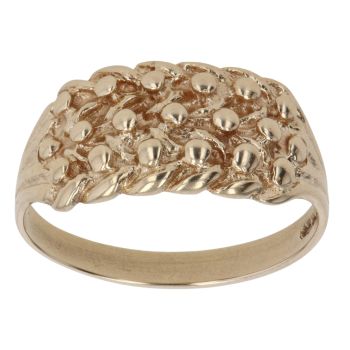 9ct Yellow Gold Three Row Keeper Ring
